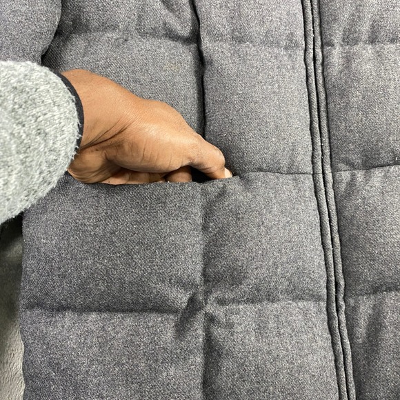 SOLD-Hilary Radley Gray Wool Blend Quilted Down Puffer Jacket Women's Size S - Picture 2 of 13